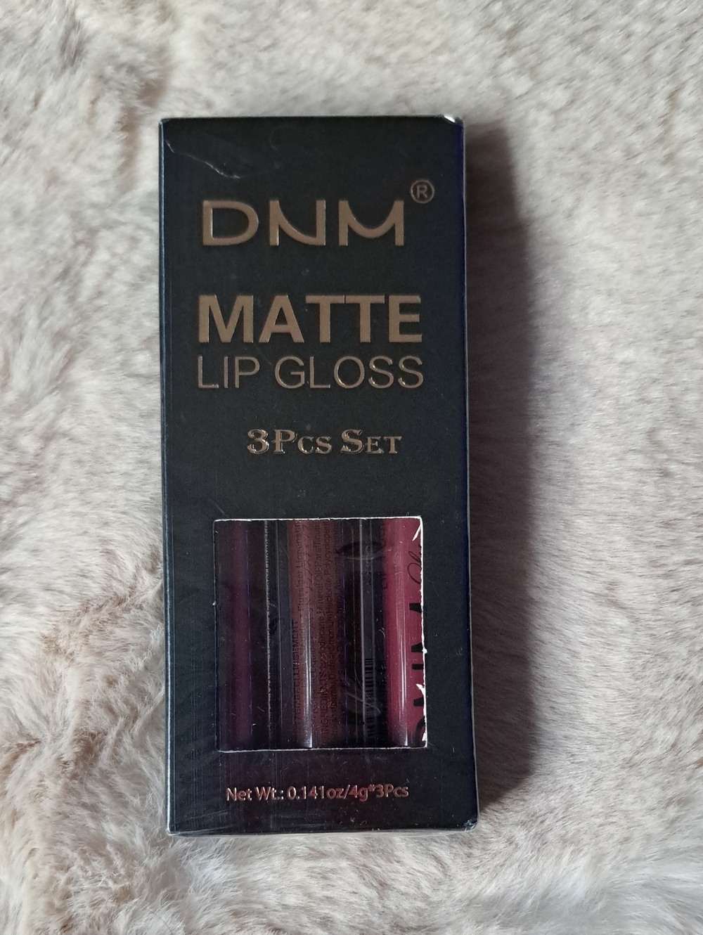 DNM Matte Lip Gloss 3-Piece Set - Burgundy, Mauve, Rose BRAND NEW IN BOX